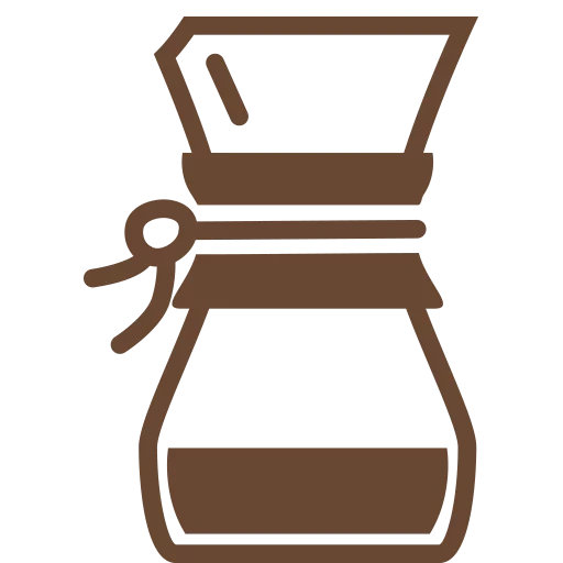 kemex, vector de café, café kemex, icono de café, estilo de icono