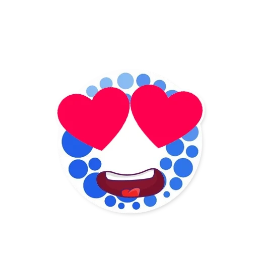 love emoji, smiley powder, senyum berbentuk hati, vektor hati, hati hari valentine