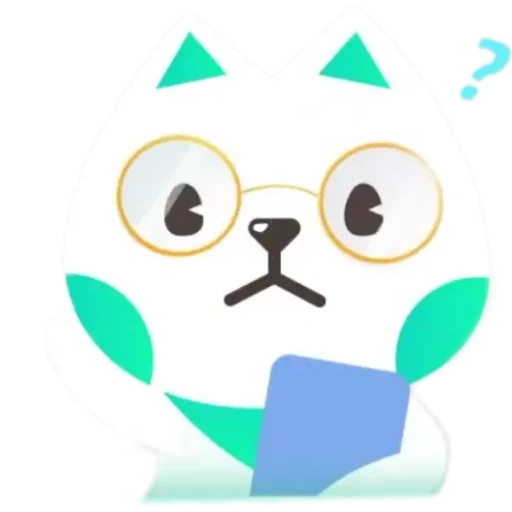 gato, código bidimensional, gafas simples