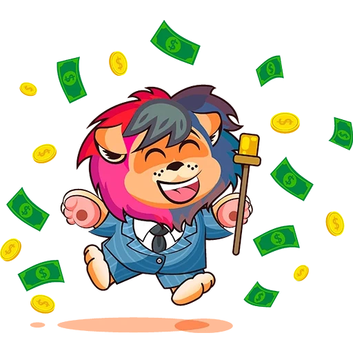 a lion, money, lingua leo, illustration, leo throws money