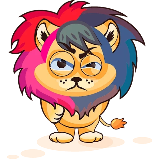 gato, pequeño león, patrón de león pequeño, león triste, pequeña caricatura de león