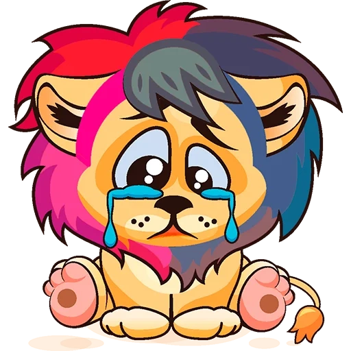piccolo leone, piccolo leone che piange, piccolo modello di leone, piccolo leone triste, cartoon little lion