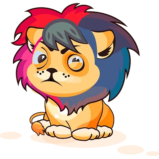 lion, le lion cub est triste, tirage du lion c, lion triste, cartoon lion cub