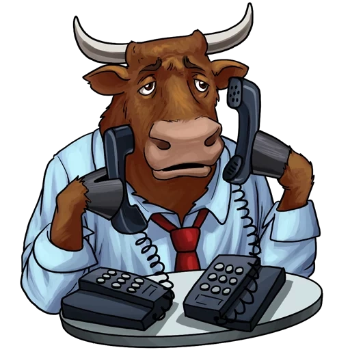 toro, vaca, teclado, toro de comerciante, logotipo de bizon365