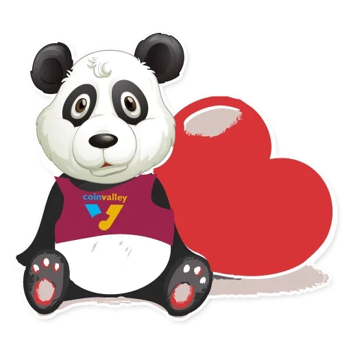 panda, panda von, panda d'ours, panda avec un fond blanc, joyeux panda pour la saint-valentin