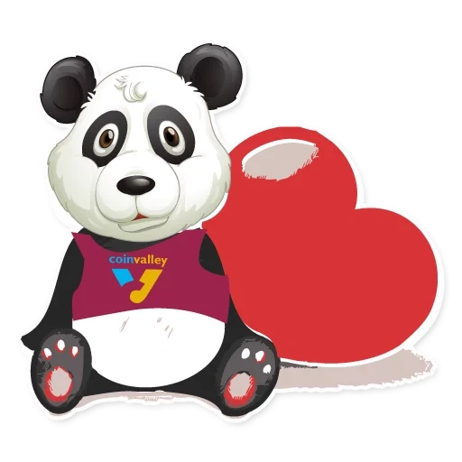 panda, latar belakang panda, beruang panda, panda dengan latar belakang putih, selamat hari valentine panda