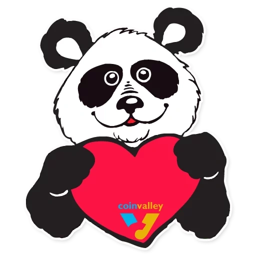 panda, panda carino, modello di panda, panda a forma di cuore, cuore di panda
