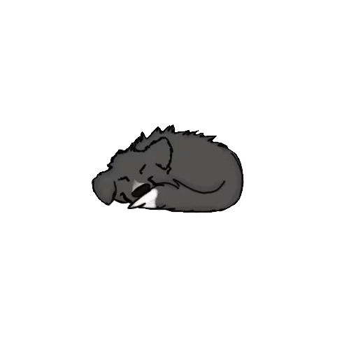 loup, loup gris, chien paresseux, raccoon elliot scam, l'hippopotame dort