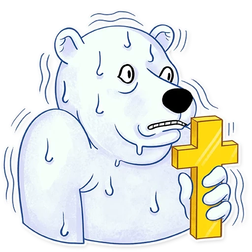 oso polar, oso polar autoadhesivo, oso polar de dibujos animados