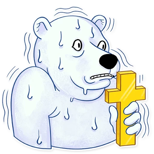 der eisbär, selbstklebender eisbär, cartoon eisbär