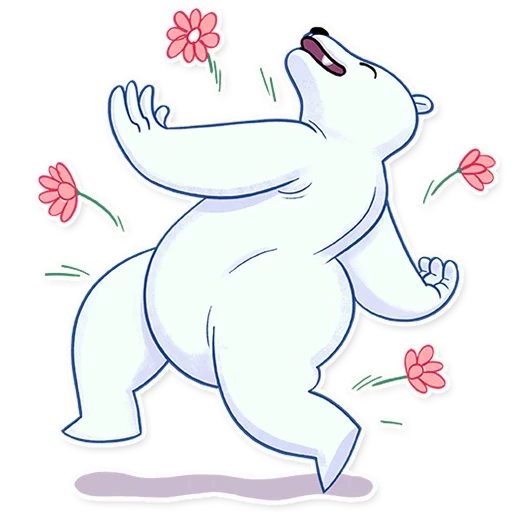 polar bear, bear illustration, cartoon polar bear, cartoon dancing bear