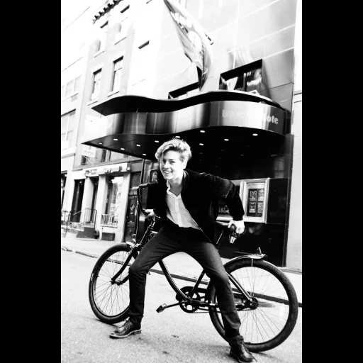 young man, riding a bicycle, robert hilliard, vintage bicycle, audrey hepburn bicycle