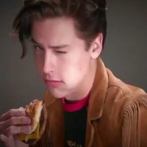 sund dylan cole, cole sund burger, riverdale cole swear, cole supply eats a burger, cole sprouse riverdale