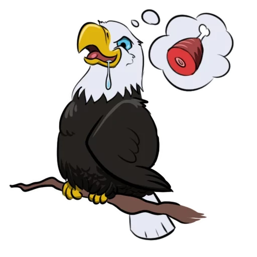águila, caricatura de águila, águila de dibujos animados, águila de cabeza blanca, dibujo de águila con cabeza de blanco
