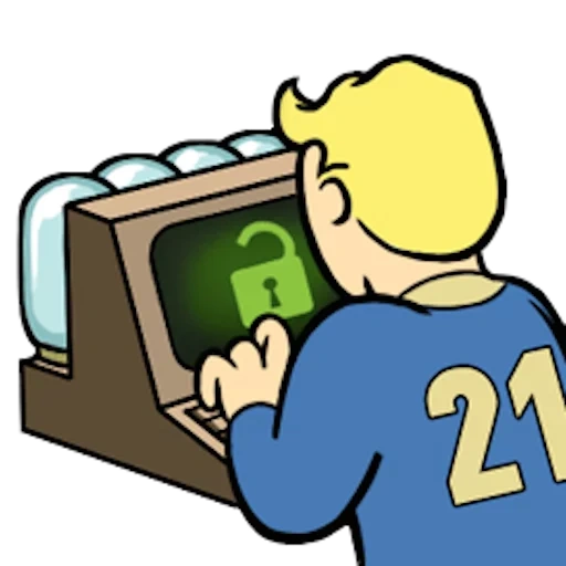 fallout, radiation game, fallout pipboy, vault boy hacker, walter computer combat