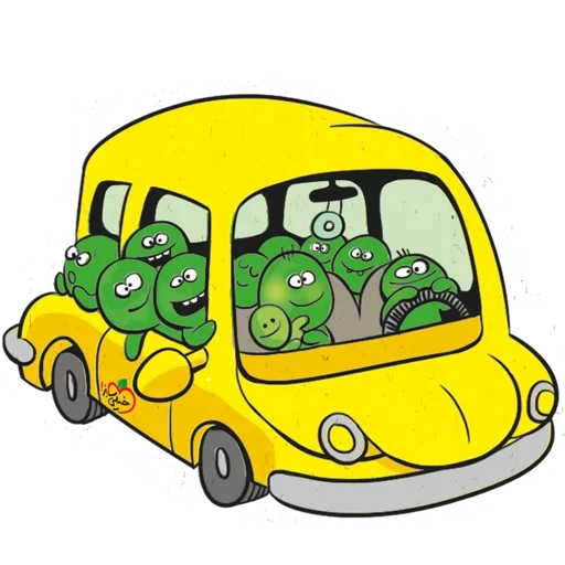 bus, automobile, school bus, yellow school bus, yellow machine drawing driver