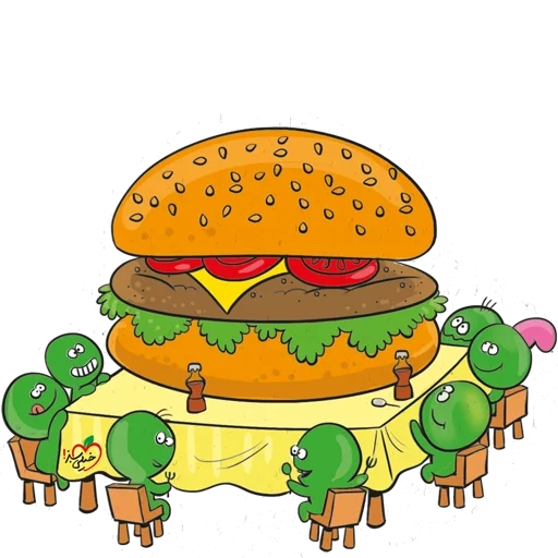 бургер, hamburger, гамбургер, бургер рисунок, бургер иллюстрация