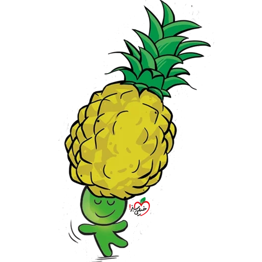 a pineapple, pineapple, juicy pineapple, bowed pineapple, pineapple illustration