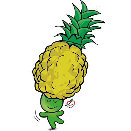 piña, pino, piña jugosa, morder piña, ilustraciones de piña