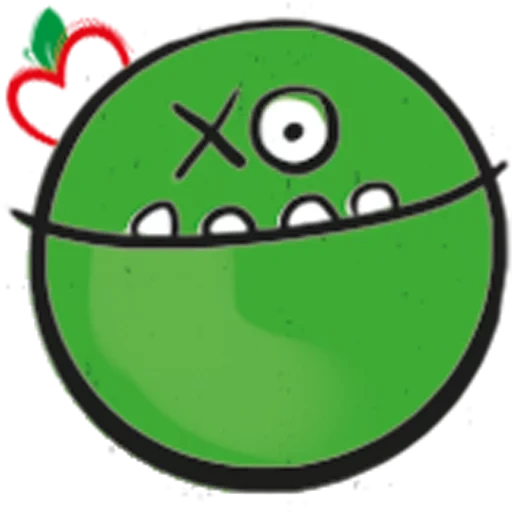 mème de pois, balle rouge, smile zombies, smiley vert, émoticône verte maléfique