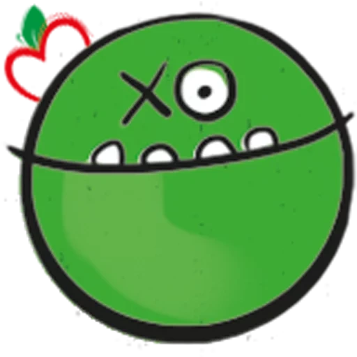 molde de frijol, bola roja, zombies sonrientes, sonrisa verde, sonrisa verde enojada