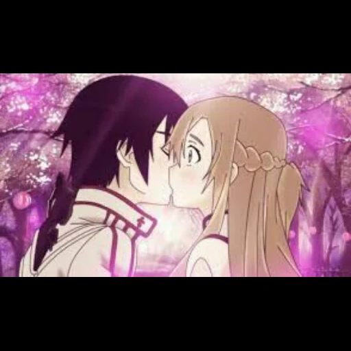 kirito asuna, kirito x asuna, bacio di yuki asatsu, signore della spada asson, sao kirito asuna kiss