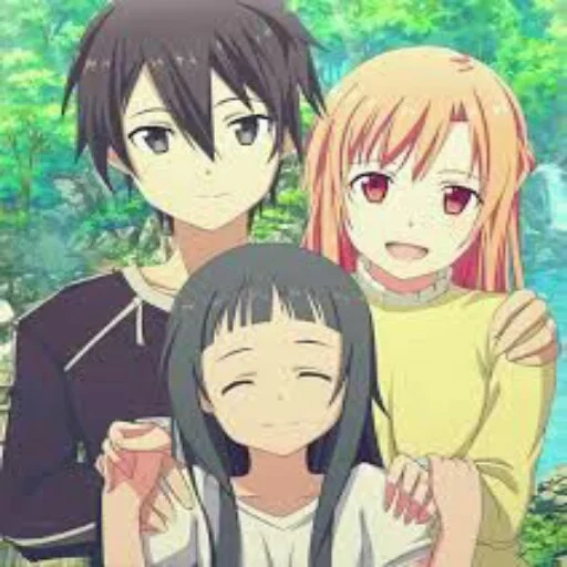 kirito yui, kirito asuna, kirito asuna, kirito asuna yui, maîtres de l'épée en ligne