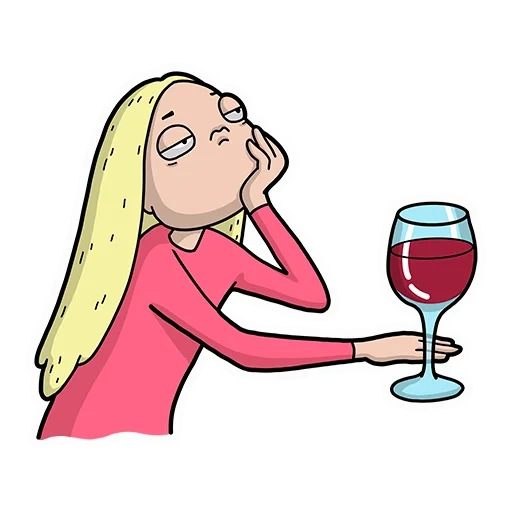 os objetos da tabela, woman wine clipart