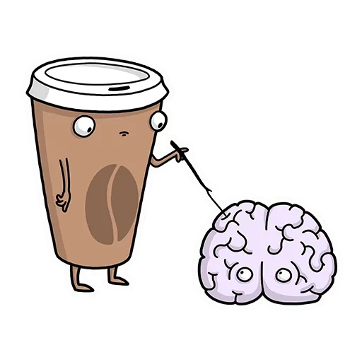 кофе, пончик кофе, кофе мультяшный, кофе иллюстрация, прикольные про кофе