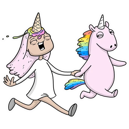 licorne, douce licorne, licorne licorne, caricature de dessin animé, caricatures à licornes