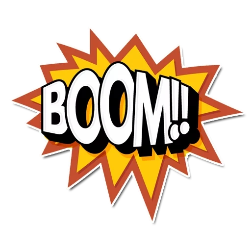 boom, boom, pop art boom, boom stickers, happy boom logo