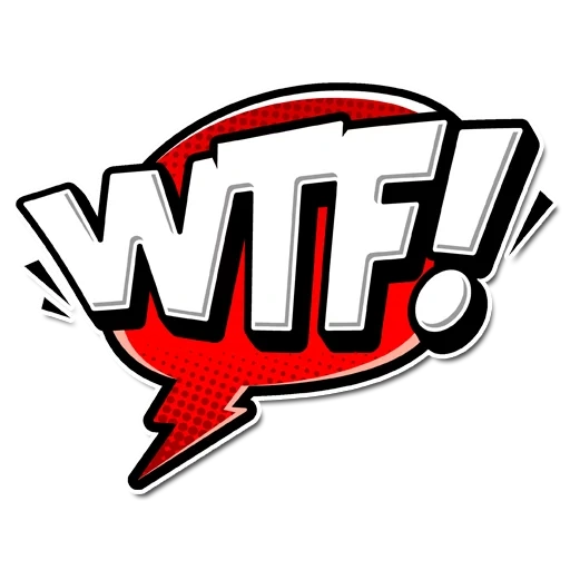 wtf comic, wtf icon, comics pop art, vector graphics, cartoon inscription wtf