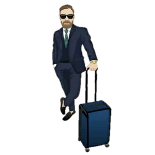 чемодан, чемодан xiaomi urevo, бизнесмен чемоданом белом фоне, поиск человек костюме чемоданом