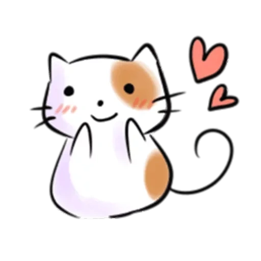 tricolor cat, os gatos são desenhos fofos, gato desenhando em amor, desenhos de gatos fofos, desenhos esboços leves gatos lindos