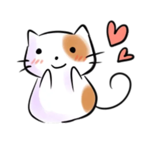 kucing tricolor, kucing adalah gambar lucu, kucing menggambar dalam cinta, gambar kucing lucu, gambar sketsa kucing cantik ringan