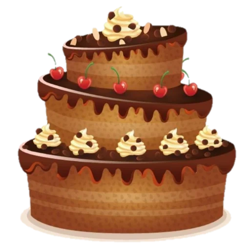 торт, торт клипарт, торт ко дню рождения, многоярусный торт вектор, открытка торт happy birthday