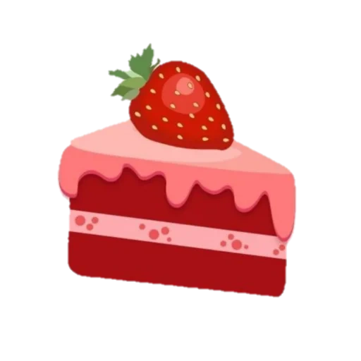 эмодзи торт, клубничный торт, кусок торта мультяшный, мультяшный кусочек торта, кусок торта вектор клубникой