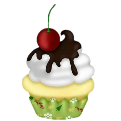 рисунок кекса, пирожное мультяшное, пирожное белом фоне, рисунок капкейк красный, пирожное вишенкой вектор
