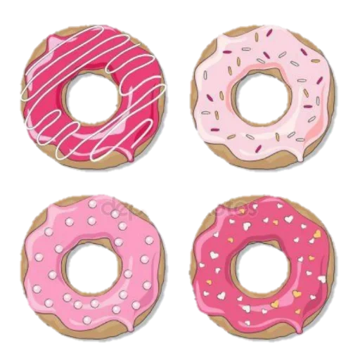 пончики фон, мега пончик, пончик вектор, розовый пончик, пончик белом фоне