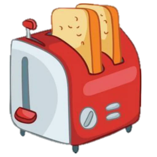 тостер, тостер флэт, тостер фаст фуд, тостер мультяшный, тостер векторная иллюстрация