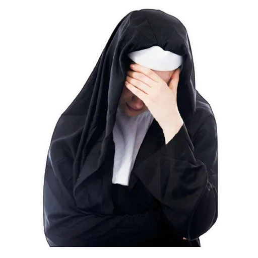junge nonne, die nonne mit geschlossenem gesicht