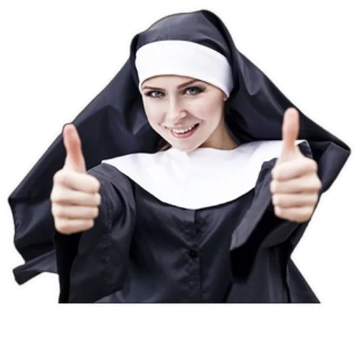 nun, young nun, sister white, nun white background, nun exhibition class