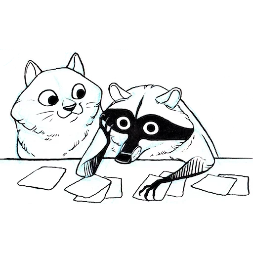 cómic de mapache, simkaye raccoon, dibujo de mapache, dibujo de gato de mapache, simkaye raccoon comics