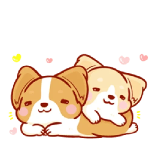 corgi, chien, chiens kawaii, dessins du kawa du chien