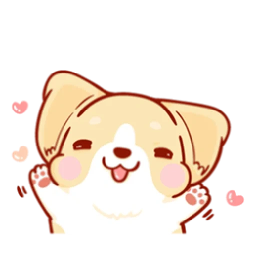 corgi, cão, adorável kawaii, desenhos kawaii, cães kawaii