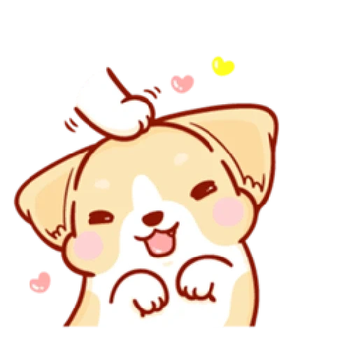 corgi, watsap corgi, desenhos fofos, adesivos corgi, cães kawaii