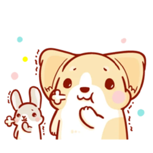 hermoso, corgi, encantador kawaii, dibujos de kawaii, corgi lindos dibujos