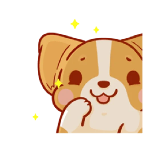 encantador, kawaii, corgi, cão, watsap corgi