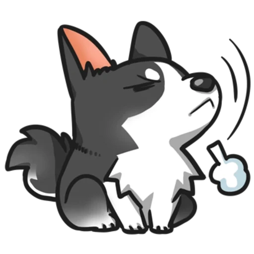 rauque, chien, husky chibi, animation husky, carton wolf