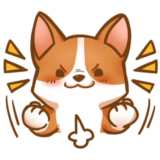 anime, corgi, hewan hewan itu lucu, kawaii corgi, stiker corgi